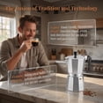 thumbnail image 7 of Octagonal Moka Pot, 6-Cup Aluminum Stovetop Espresso Maker, Italian Design, Rich Crema, Gas Stove Compatible, for Home Office, 1 Pack by MPOISVA, 7 of 7