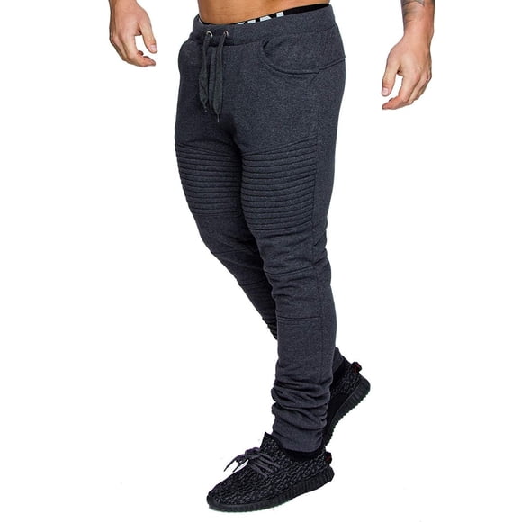Mens Slim Fit Tracksuit Sport Gym Skinny Jogging Joggers Sweat Pants Trousers