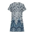 thumbnail image 5 of Tdoqot Womens Dresses Floral Loose Fit Boho Short Sleeeve Midi Dresses Summer 2024 Casual Dresses Navy, 5 of 6