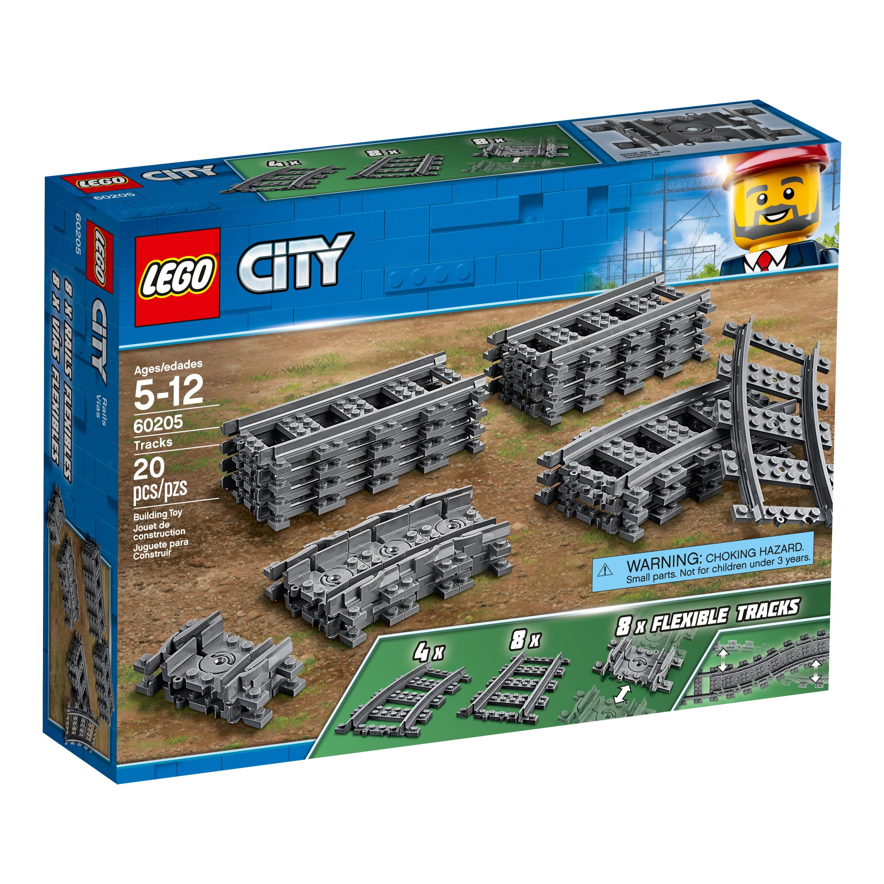 karakterisere Gå en tur regional LEGO City Tracks 60205 - 20 Pieces Extension Accessory Set, Train Track and  Railway Expansion, Compatible with LEGO City Sets, Building Toy for Kids,  Great Gift for Train and LEGO City Enthusiasts - Walmart.com
