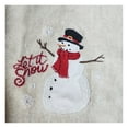 thumbnail image 6 of Beige Bath Hand Towels, 2 Piece, Embroidered Snowman Let it Snow St. Nicholas Christmas, 6 of 9