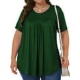 thumbnail image 3 of Fantaslook Womens Plus Size Tops Tunic Short Sleeve Shirts Floral Blouses Loose Summer Tops, 3 of 8