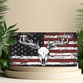 thumbnail image 5 of 1 Pcs 2D Flat License Plate Covers & Frames, Deer Skull Against American For Decorative Front, Waterproof For Decoration Aluminum License Plate Covers & Frames Cover For Men Women, 12" X 6", 5 of 6