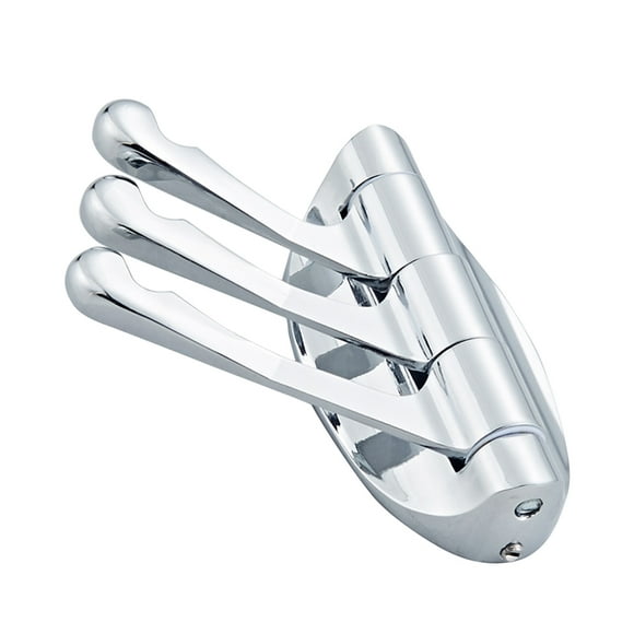 EeaseMX Perchero giratorio plegable de metal macizo, resistente, con brazo oscilante triple, para baño, cocina y dormitorio - Estilo A (plateado)