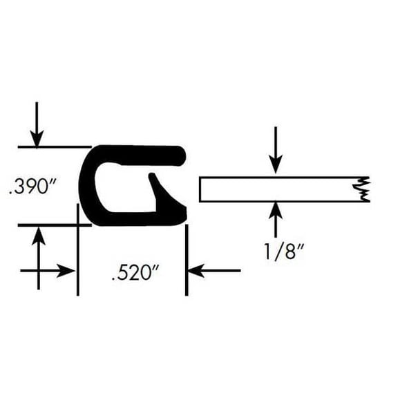 Fairchild Edge Trim, 50 ft L,Black, PVC, 3/8 in W 0334-50