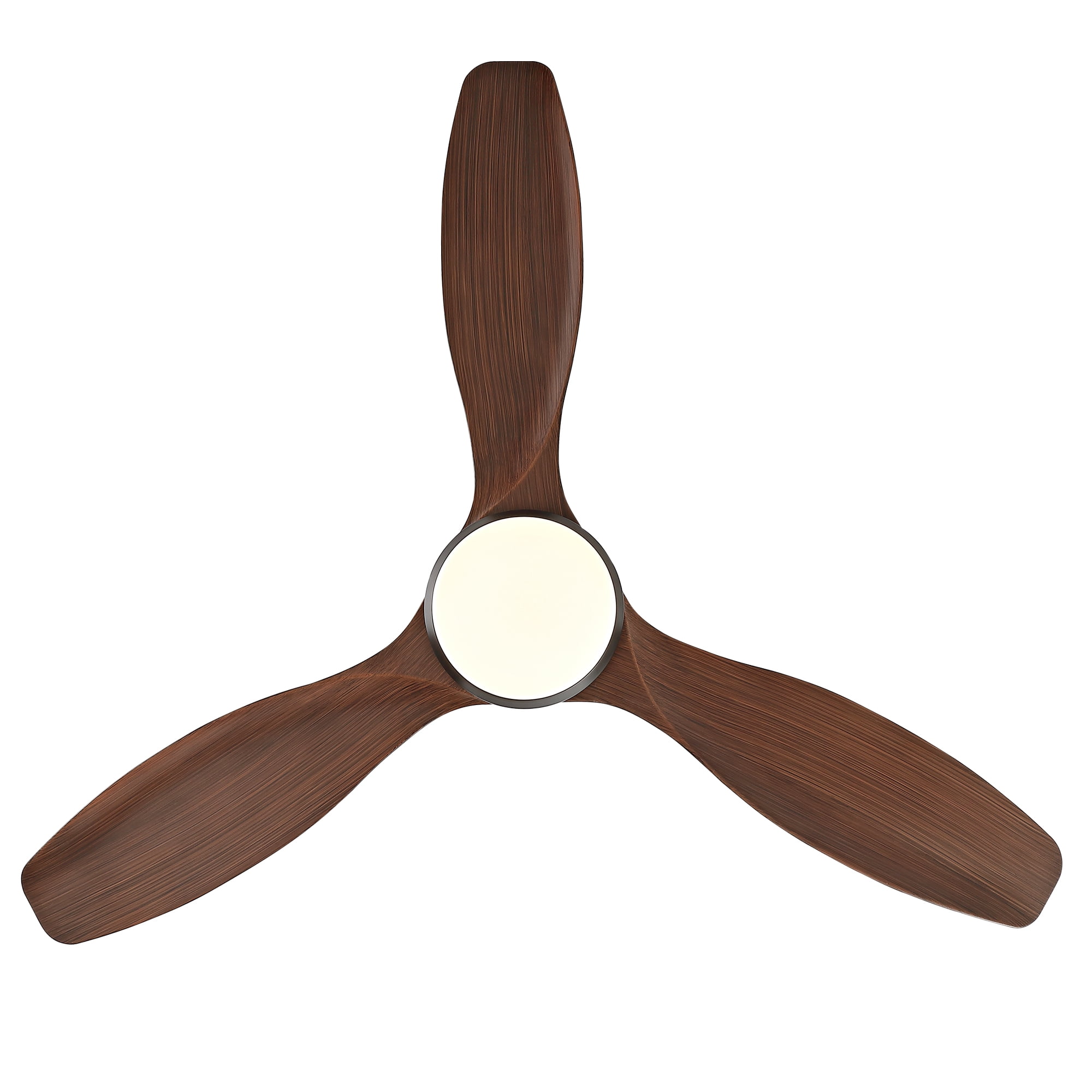 52" Modern Black Ceiling Fan with Light & Remote, 3-Blade, Reversible DC