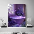 thumbnail image 2 of Mudket Purple Lavender Bathtub Bathroom Canvas Wall Art, Butterfly Floral Wall Decor, Romantic Purple Flower Artwork for Bathroom Bedroom, Framed Ready to Hang Canvas Print - 12"L x 8"W, 2 of 10