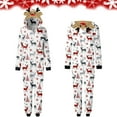 thumbnail image 2 of TAIAOJING Family Jammies Matching Sets Women Women Mom Merry Christmas Sets White Prints Hooded Zipper Jumpsuit Family Outfit, 2 of 8