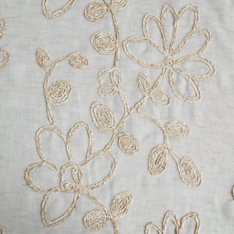 Dainty Home Rita 3D Floral Embroidered Curtain Panel Pair photo 4