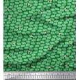 thumbnail image 1 of Soimoi Green Poly Georgette Fabric Clouds & Bird Decor Fabric Printed Yard 42 Inch Wide, 1 of 5