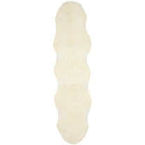 SAFAVIEH Sheep Skin Jeptha Solid Runner Rug, Natural/White, 2' x 9'