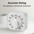 thumbnail image 6 of Kitchen Timer Manual, Stainless Steel Egg Shaped Mechanical Rotating Alarm with 60 Minutes for Cooking White, 6 of 8