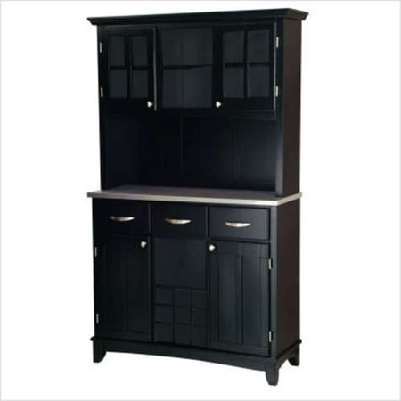 Buffet with 2 Door Hutch Wood/Black/Cherry - Home Styles
