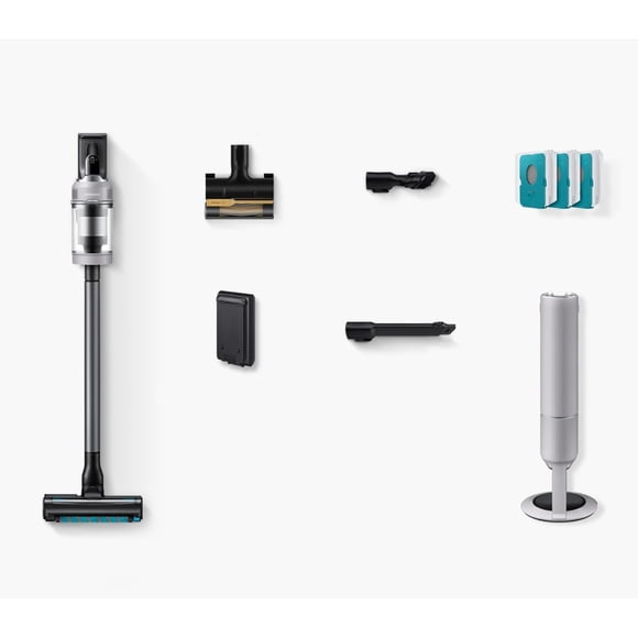 SAMSUNG Bespoke AI Jet Lite Aspirateur-Balai Sans Fil avec Station de Nettoyage Tout-en-un / Aspiration 280AW / Gris Galet / VS80F28DMP/AA / Neuf