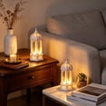 thumbnail image 5 of Hexagonal LED Electronic Candle Light with Black Metal Frame Vintage Indoor Patio Hanging Ambient Decor Lamp, 5 of 6