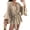 Khaki, variant on Women's Tie Waist Mini Dress with Flare Sleeve Split Neck Casual Tunic Dress for Everyday Beach Wear