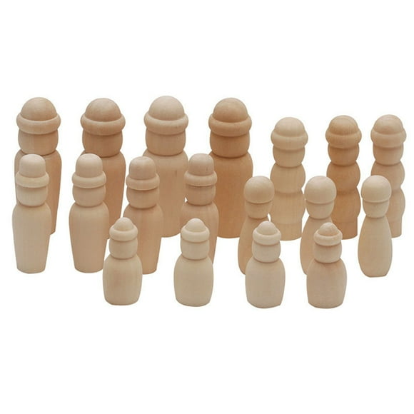 HEALEEP 20Pack Diy Wooden Decorative Doll Natural Wood Miniature Figurines for Artistic Expression