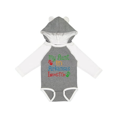 

Inktastic Aunt in Arkansas Loves Me Nephew Gift Baby Boy or Baby Girl Long Sleeve Bodysuit