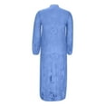 thumbnail image 5 of JGGSPWM Women Plus Size High Low Hem Shawl Round Neck Lace Short Front Long Back Casual Stretchy Knit T-Shirt Blouse See Through Top Blue M, 5 of 5