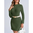 thumbnail image 6 of Long Sleeve Womens Sweater Dress Bodycon Crew Neck Fall Slimming Knit Mini Dresses, 6 of 7