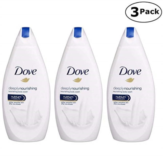 dove deeply nourishing body wash, 16.9 fluid ounce / 500 ml (pack of 3