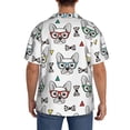 thumbnail image 3 of Kdxio Men's Hawaiian Shirt for Men Short Sleeve Shirt Cute French Bulldog Summer Casual Holiday Beach Button Down T-Shirts, 3 of 7