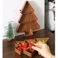 thumbnail image 5 of Faux Wood Christmas Fruit Plate, Tree-Shaped Plastic Divided Snack Tray with Faux Wood Grain Finish for Candy Nuts, Holiday Serving Platter for Rustic Look Party Decor, Christmas Party Supplies, A, 5 of 8