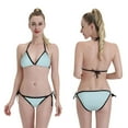 thumbnail image 4 of Women Two Piece Swimsuit Sexy Swimwear Halter String Triangle Bikini Sets - Clear Skies Blue, 4 of 5