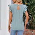 thumbnail image 5 of Elegante camiseta de manga corta con cuello en V sólido para mujer Blusa suelta Tops OAVQHLG3B Store lin121212, 5 of 5