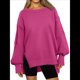 thumbnail image 1 of Sudaderas de Gran Tamaño para Mujer, Sudaderas con Capucha, Camisetas de Cuello Redondo, Conjuntos de Otoño, Ropa de Invierno Y2K para Adolescentes Rosa Roja S, 1 of 7