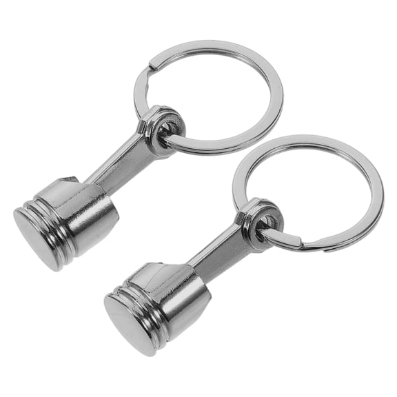 WHAMVOX 2Pcs Key Chain Metal Engine Piston Shaped Zinc Alloy Keychain for Car Enthusiasts