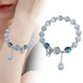 thumbnail image 3 of KDSJSXW 2024 14K Gold Plated Jade Crystal Glass Bracelet for Ladies, Women's China Jade Bead Bracelet Gifts for Her Him Wife Grandma Grandpa Mother Daughter Son Father(Light blue-1,One Size), 3 of 6
