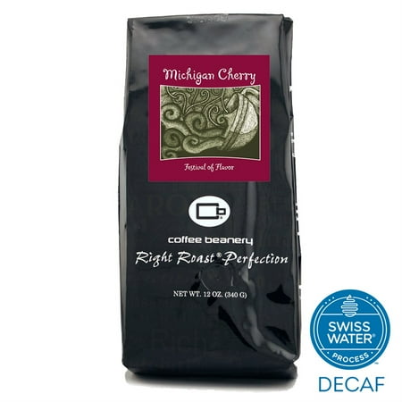 Cherry Coffee - Coffee Beanery Michigan Cherry Flavored Coffee SWP Decaf 12 oz. (Whole Bean)