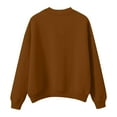 thumbnail image 4 of Stichou Women’s Oversized Sweatshirt Crewneck Pullover Top Casual Mock Neck Plain Shirt 2025 Fall Winter Clothes Brown L, 4 of 5