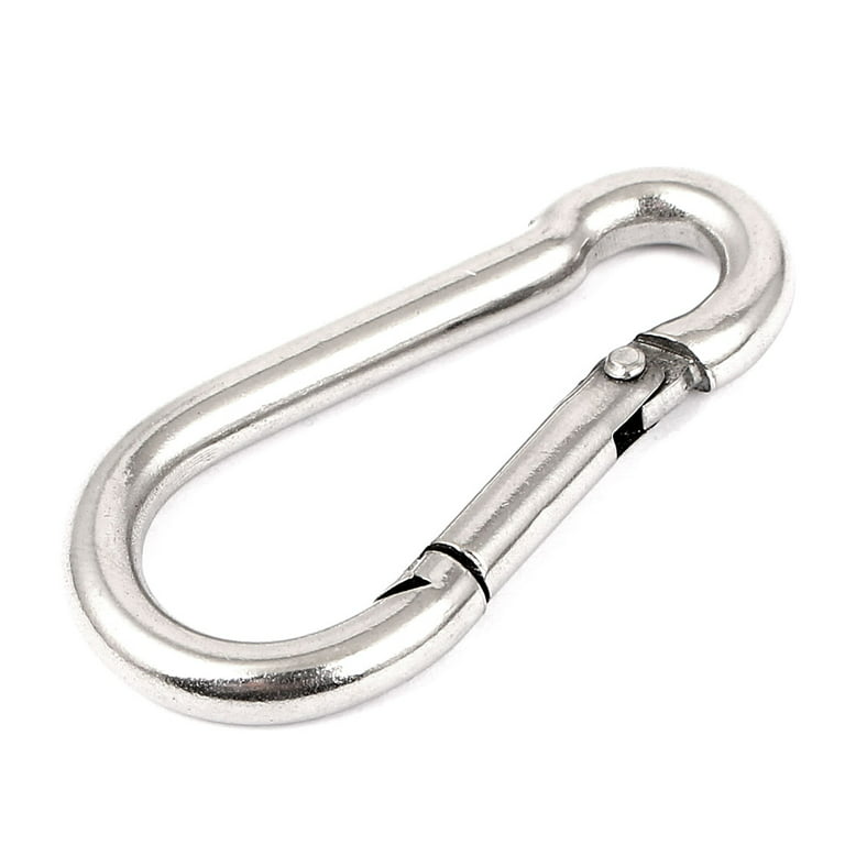 Unique Bargains Aluminum Hiking D-Ring Keychain Carabiner Hook Silver Tone  1.57 x 0.8 x 0.15 10 Pcs