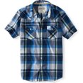 thumbnail image 1 of Aeropostale - Camisa con botones para hombre, diseño de bulldog a cuadros, azul, extragrande, 1 of 1