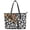 Butterfly and Daisy Pattern, variant on POLERO Leopard Print with Pink Roses Curved Leather Bag, PU Leather Saddle Handbag for Shopping, Practicality Lightweight Tote Bag