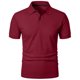 thumbnail image 4 of pstuiky Mangas cortas para hombre, Camiseta informal de manga corta con cuello redondo y solapa de color liso para hombre camisas casuales para hombre xxl, 4 of 4