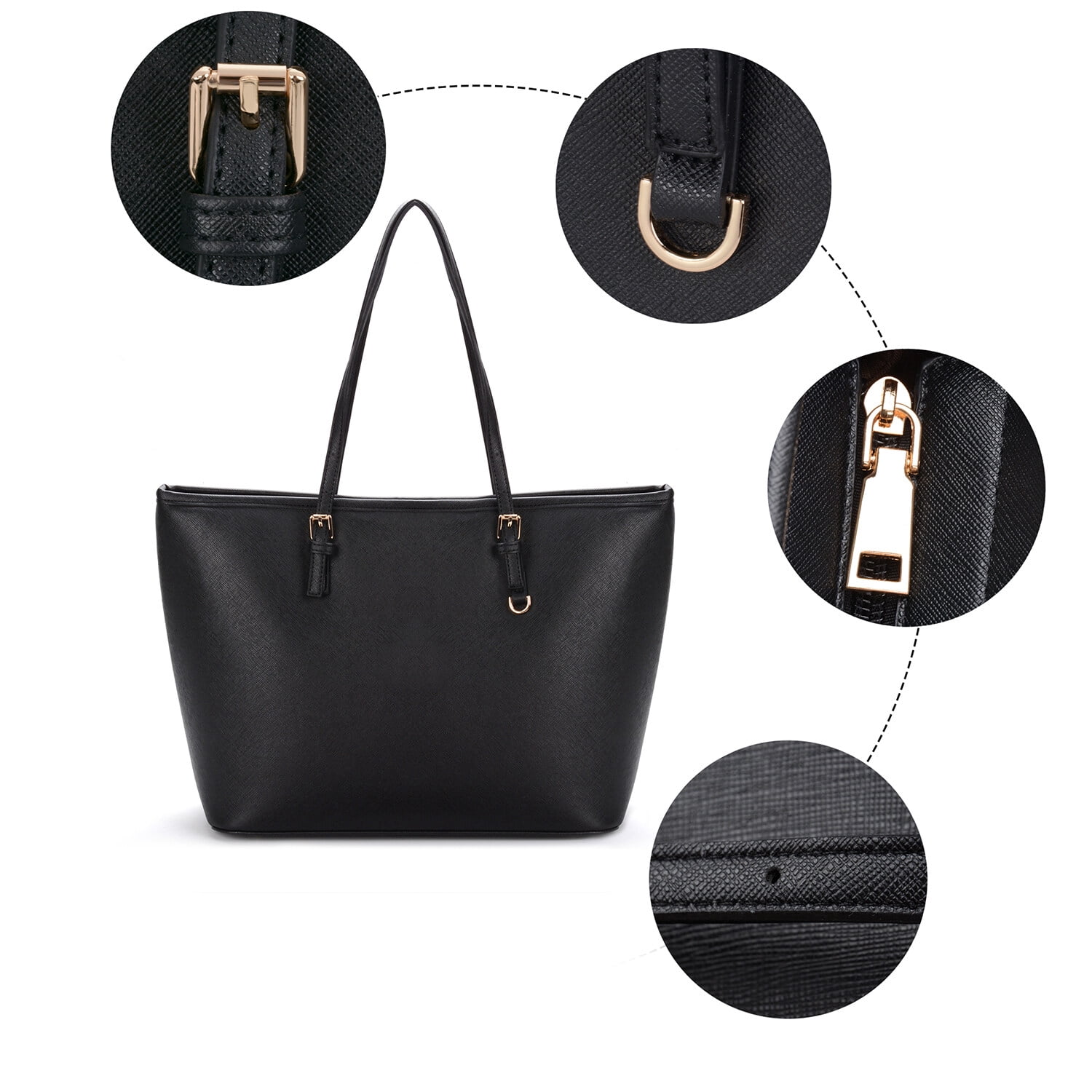Ladies Handbag Tote Simple Casual Large Shoulder Bag Top Handle Handbag for Business for Women(Black)