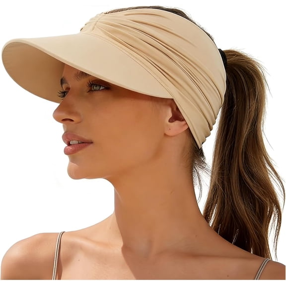 Women's UPF 50 UV Protection Sun Visor Hat, Summer Women's Sun Hat Wide Brim UV Protection Travel Casual Lightweight Summer Beach Hats for Women