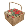 thumbnail image 3 of FitBest Sewing Basket Fabric Needle Storage Box Removable Tray, 3 of 14