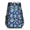 thumbnail image 2 of Paisley and Floral Blue Pattern Cute School Backpack Bag with Padded Back and Adjustable Shoulder Straps 16.9 X 12.6 X 5.9 Inches, 2 of 5