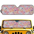 thumbnail image 2 of Uorisanigo Windshield Sun Shade Cover for Rubicon Sahara TJ JK JKU 2 Door & 4 Door - Foldable Front Window Colorful Hibiscus Print Sunshade Compatible with Jeep Sun Visor Block UV Rays, 2 of 7