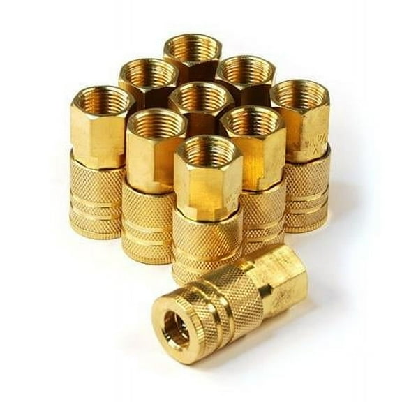 Primefit IC1438FB6-B10-P 6-Ball Industrial Coupler Brass 0.25 in. x 0.37 in. NPT Female - Pack of 10