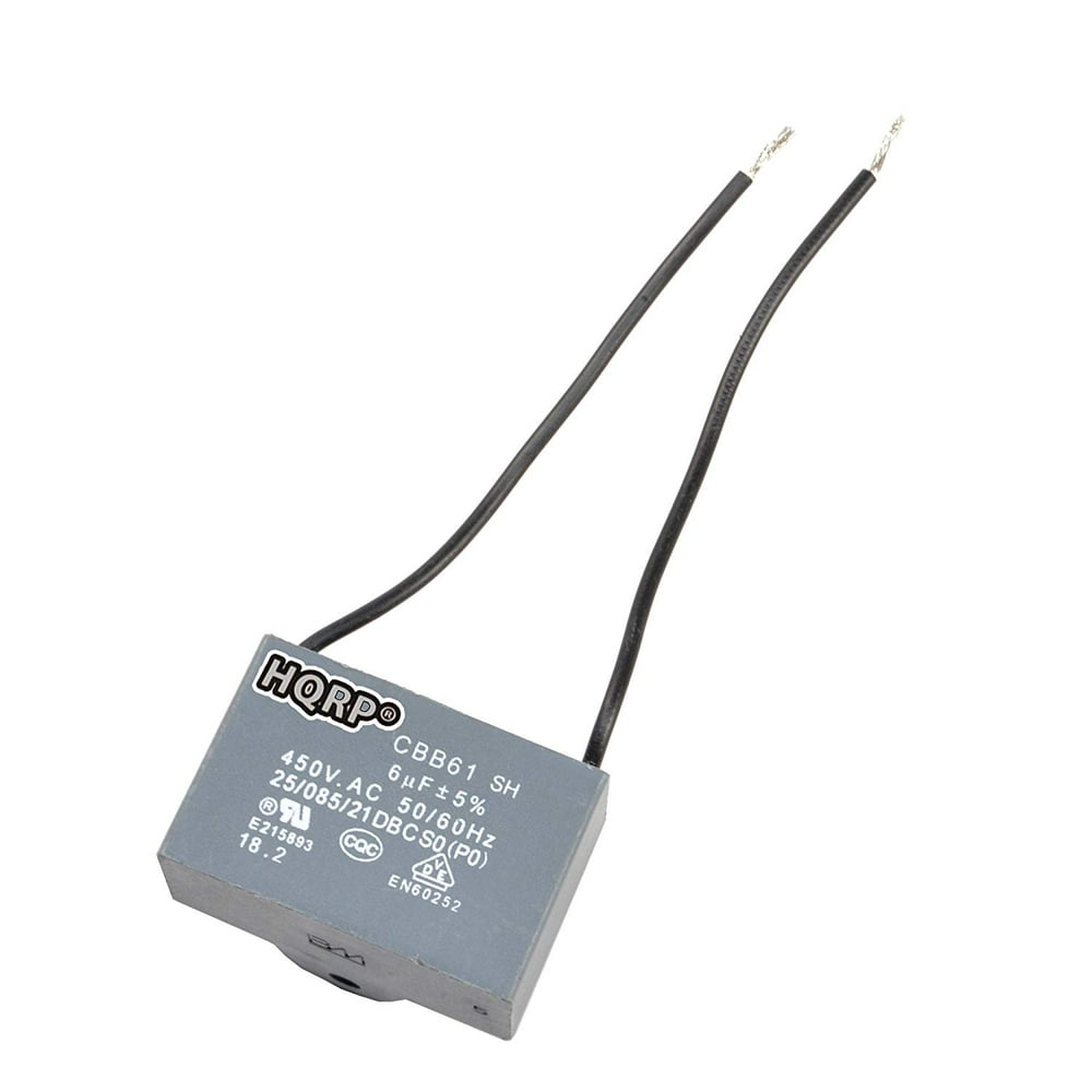 HQRP Capacitor for Hampton Bay Ceiling Fan CBB61 6uf 2Wire plus HQRP