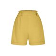 thumbnail image 6 of Ashirexll Women's Shorts, Summer Shorts for Women, Solid and Linen Summer Loose and Casual Comfortable Elastic Waist Wide Leg Pants Straight Leg Shorts, 6 of 7