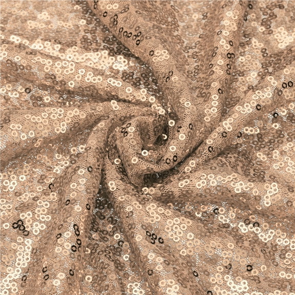 Uxcell Rose Gold Sequin Fabric by The Yard 1 Yard Length 4.3ft Wide Sequin Velvet Fabric Shiny Sparkly Cloth