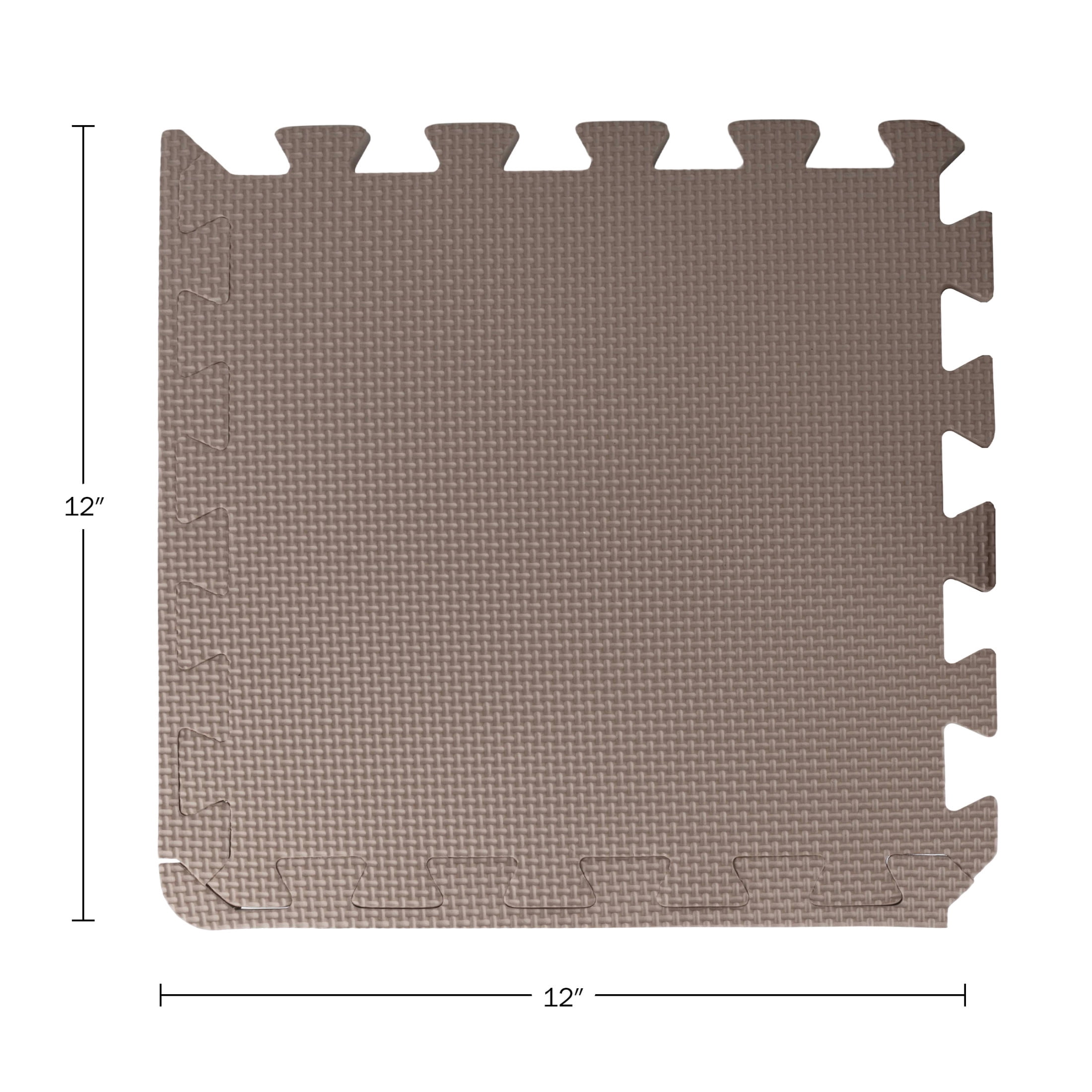 Stalwart Neutral White Brown Foam Interlocking Floor Mats 20 Sq Coverage Area Interlocking 20 Pack