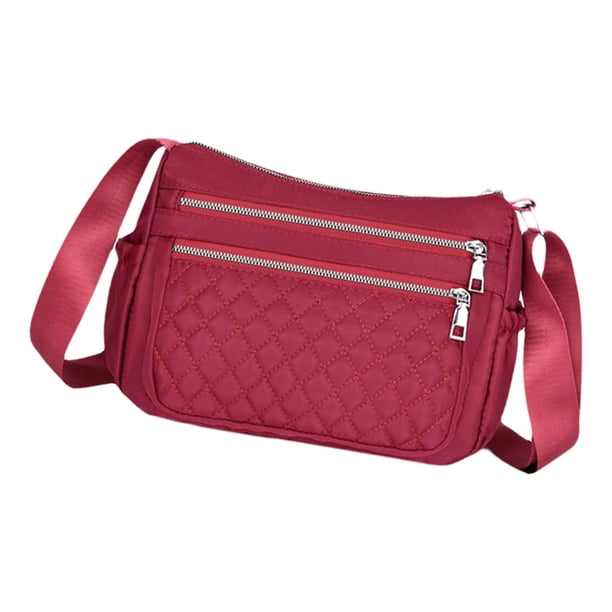 Bolso de Hombro para Mujer Zulema Nailon Impermeable Rojo