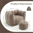 thumbnail image 2 of Tabaray Bean Bag Chairs with Ottoman, Bean Bag Couch for Adults, Bean Bag Sofa with High Resilient Foam, Modern Lazy Sofa Chair with Armrests for Living Room, Bedroom, Gaming Room, Apartment Coffee, 2 of 7